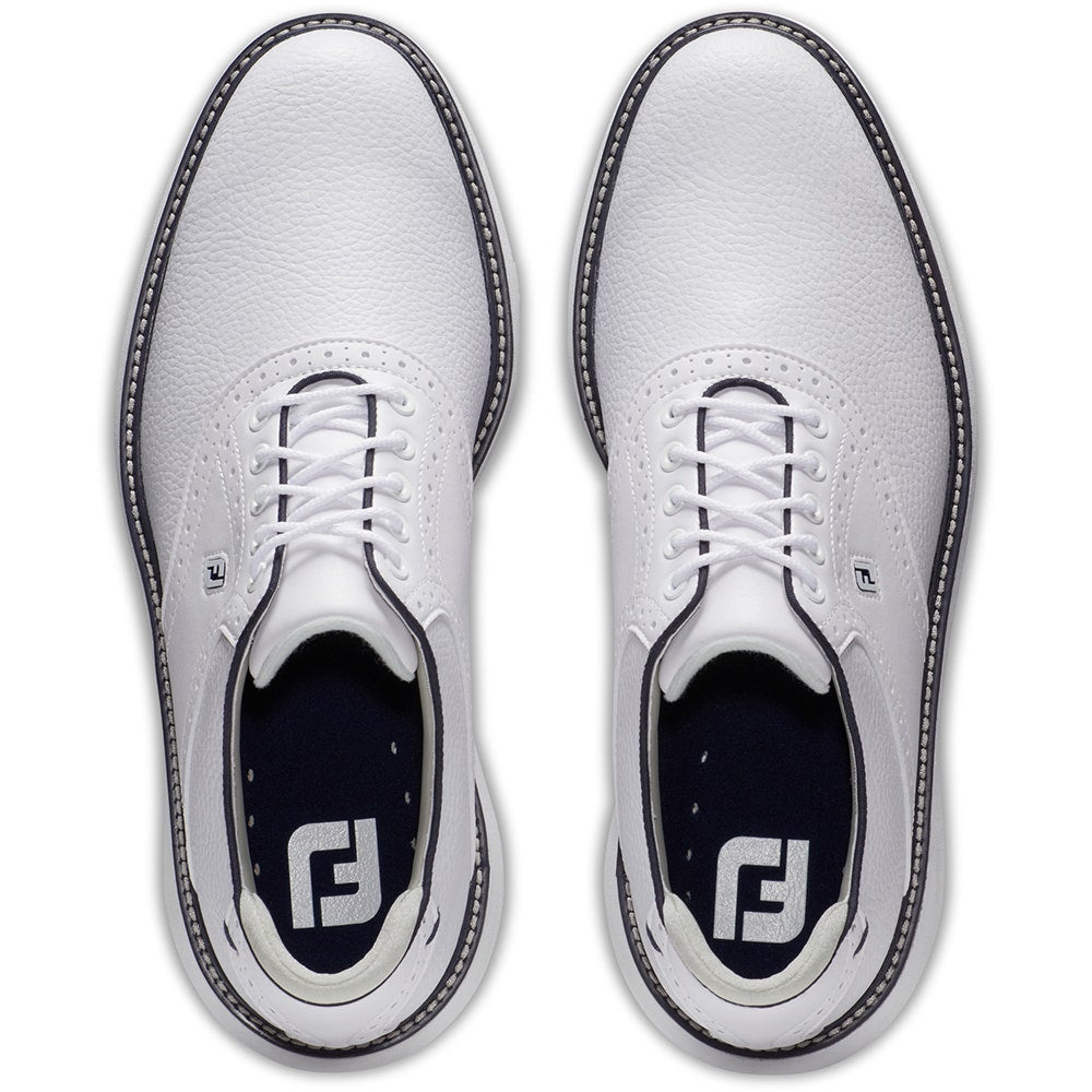 FootJoy Golf Shoes - FJ Traditions Spikeless - White - Navy 2025