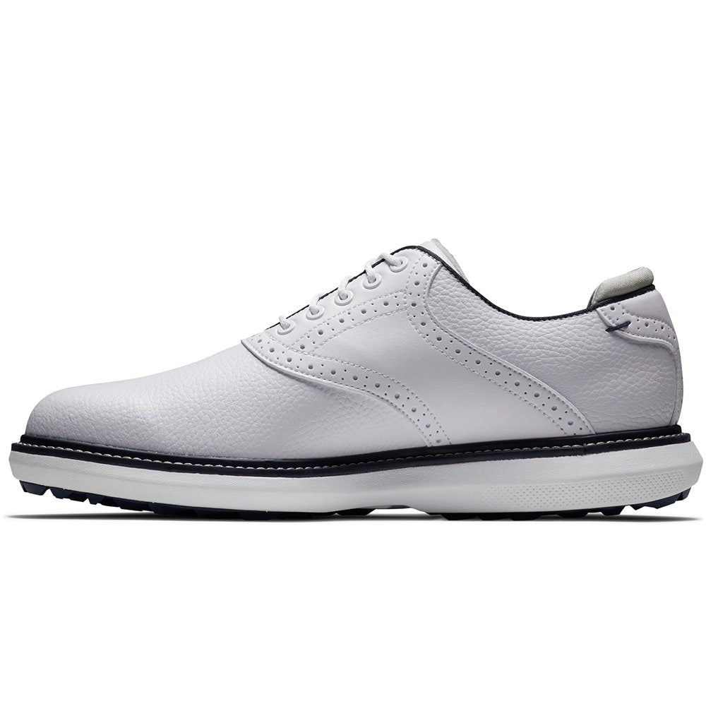 FootJoy Golf Shoes - FJ Traditions Spikeless - White - Navy 2025