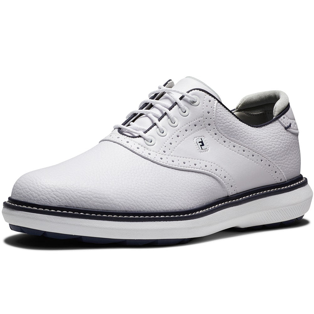 FootJoy Golf Shoes - FJ Traditions Spikeless - White - Navy 2025