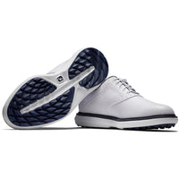 FootJoy Golf Shoes - FJ Traditions Spikeless - White - Navy 2025