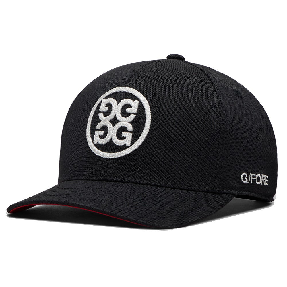 G/FORE Golf Cap - Circle G'S Chainstitch Snapback - Onyx - Snow 2026