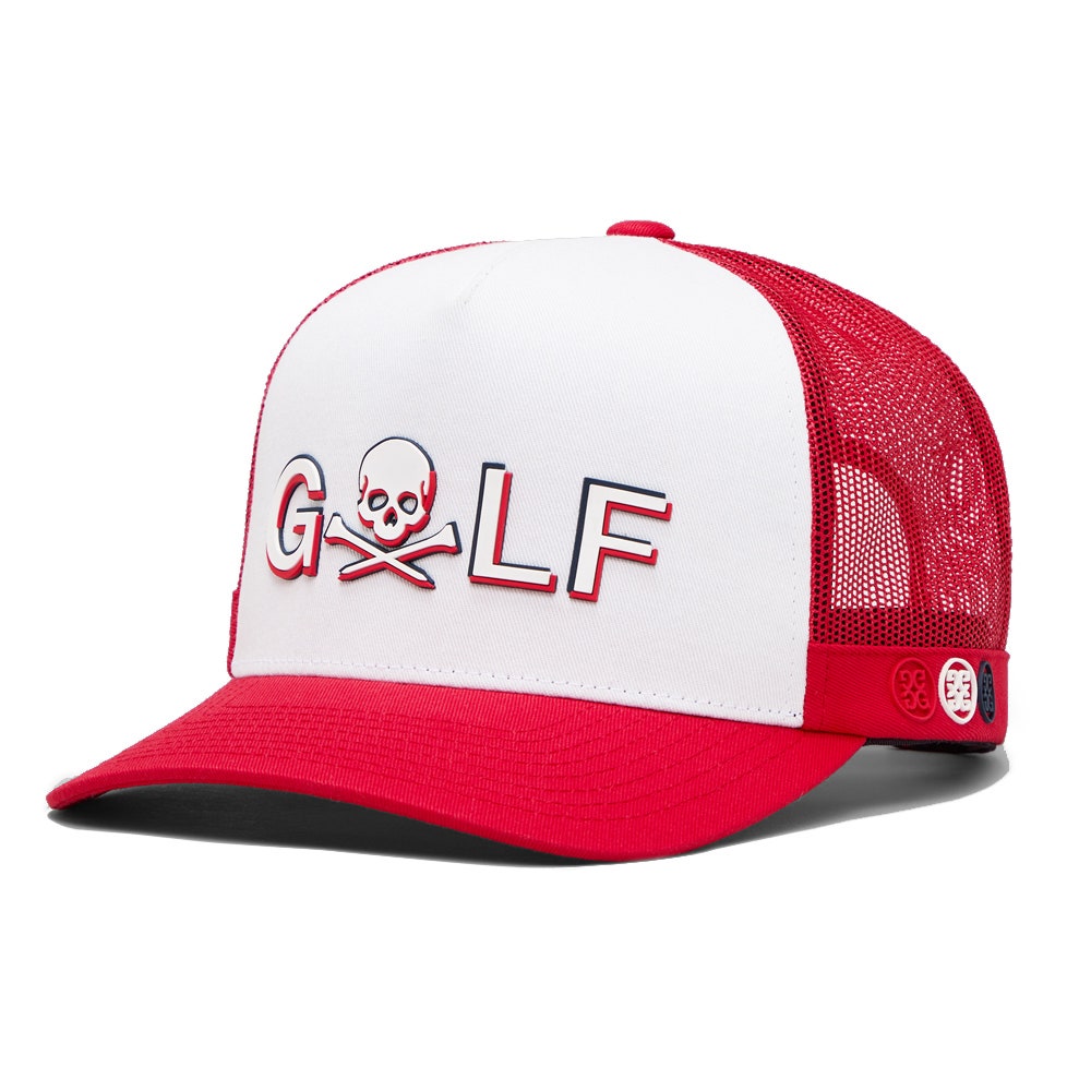 G/FORE Golf Cap - Golf Skull Trucker - Snow - Lava FA25