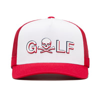 G/FORE Golf Cap - Golf Skull Trucker - Snow - Lava FA25