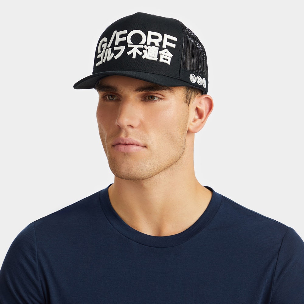 G/FORE Golf Cap - J4 Logo Trucker - Onyx SS24