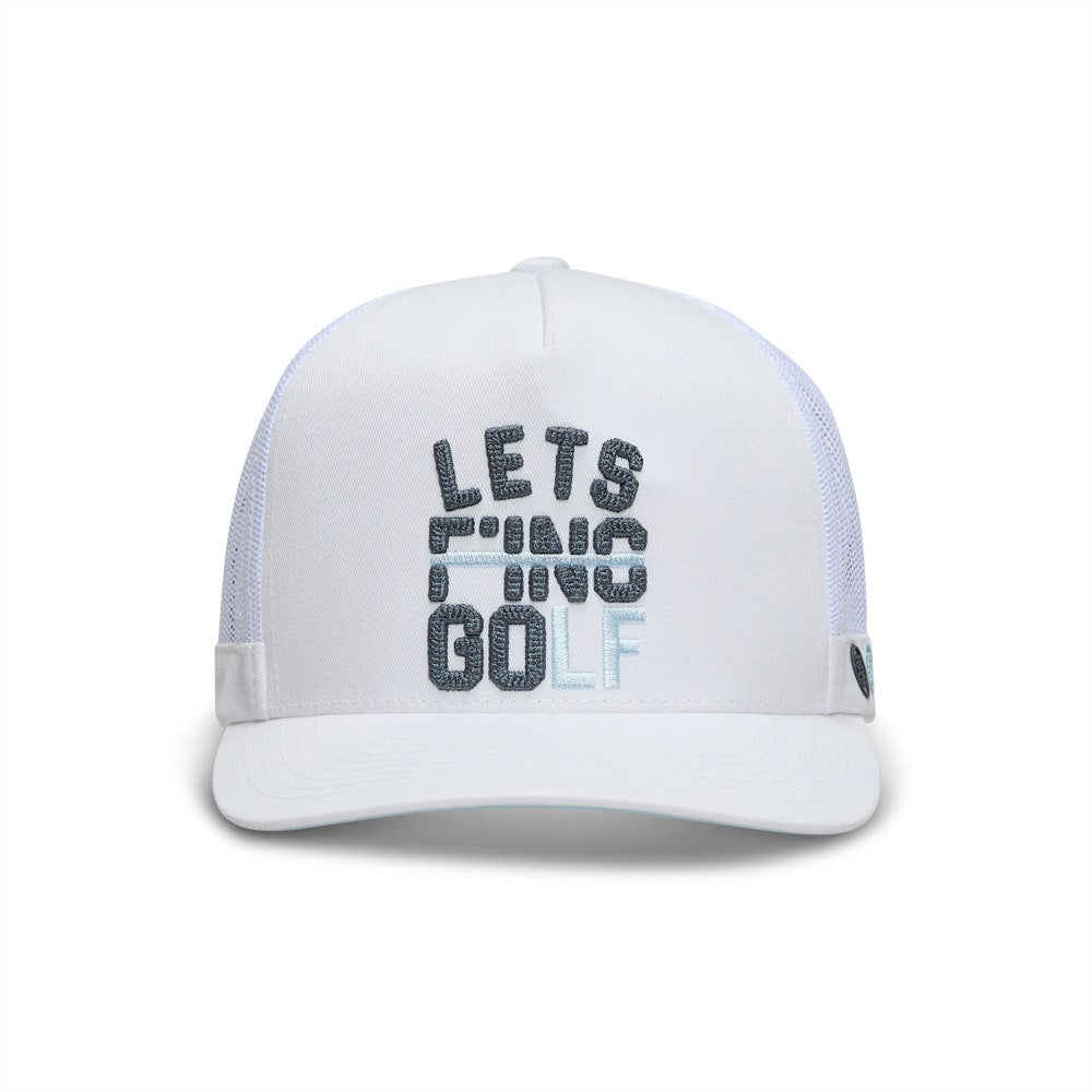 G/FORE Golf Cap - Let's Golf Tall Trucker - Snow SS26