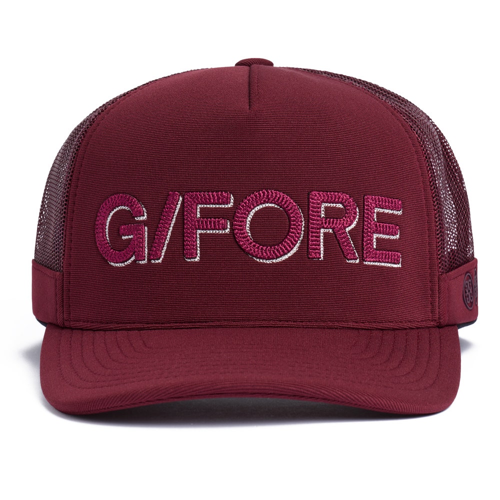 G/FORE Golf Cap - Shadow Logo Trucker - Dark Plum AW26