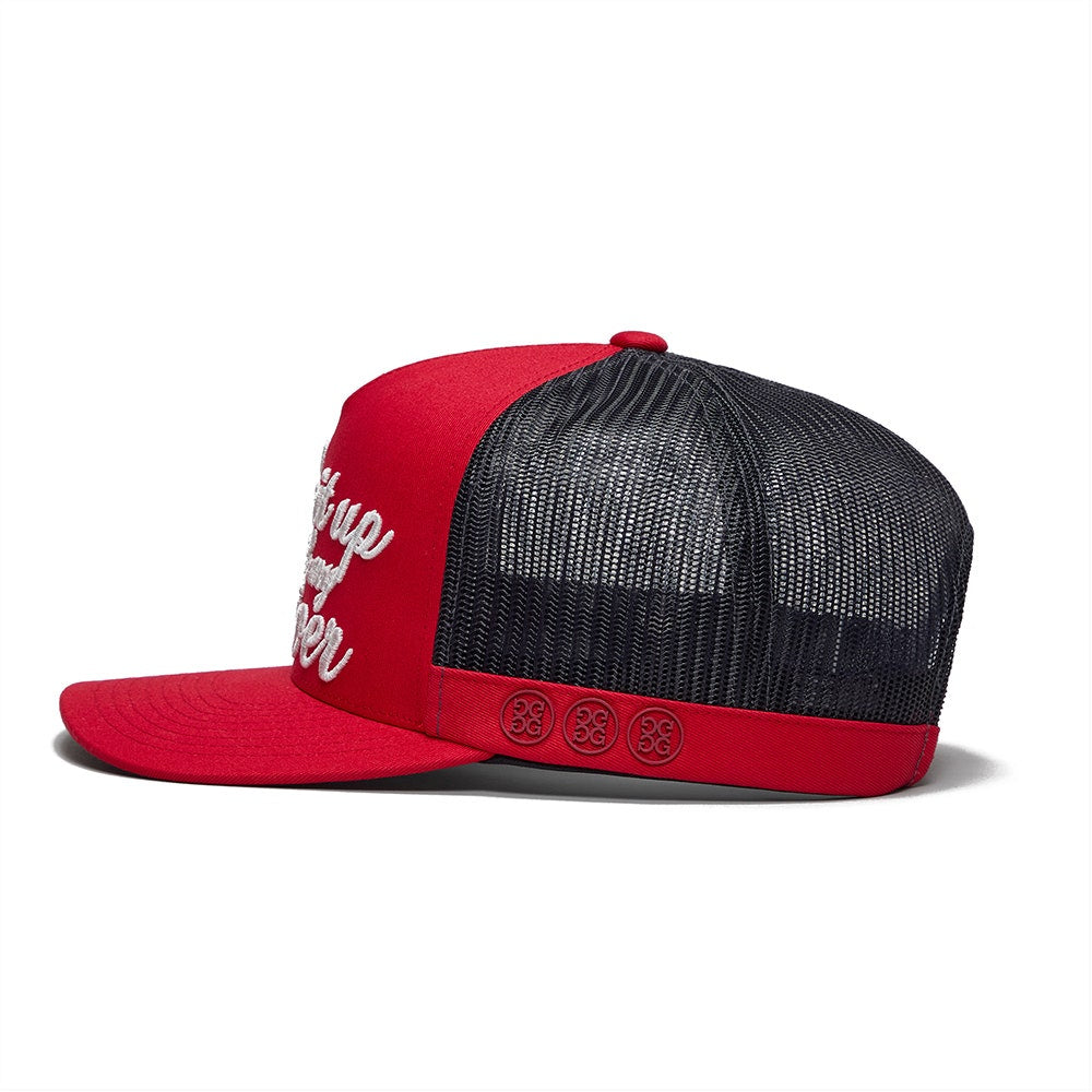 G/FORE Golf Cap - Take It Up With My Driver Trucker - Lava SS26