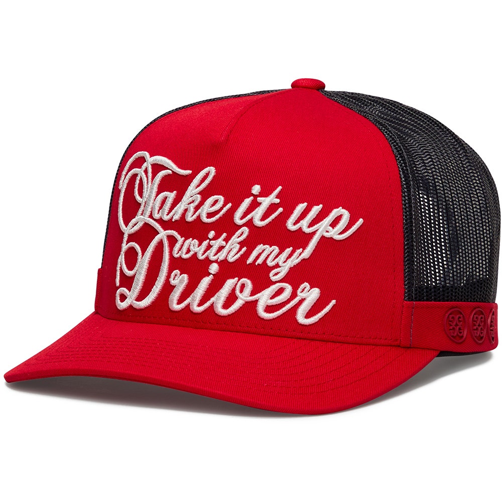 G/FORE Golf Cap - Take It Up With My Driver Trucker - Lava SS26