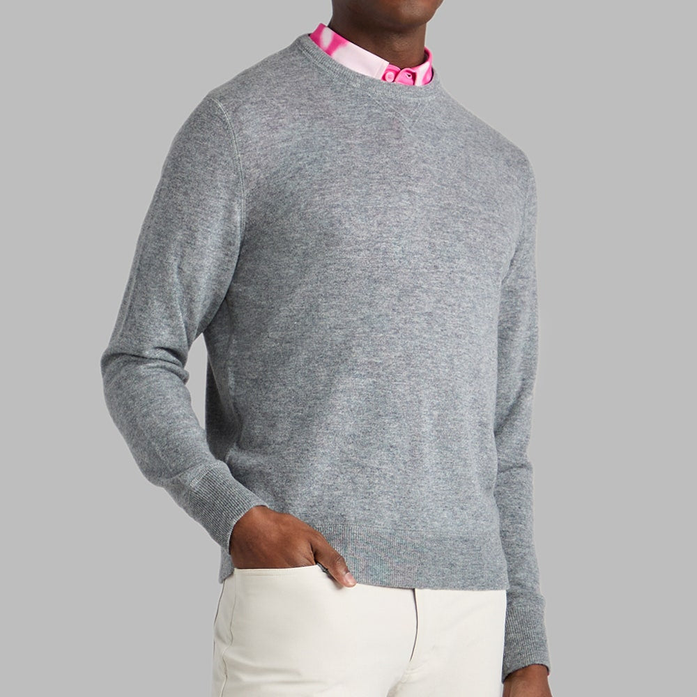 G/FORE Golf Jumper - Cashmere Crew Neck - Nimbus Melange SS26