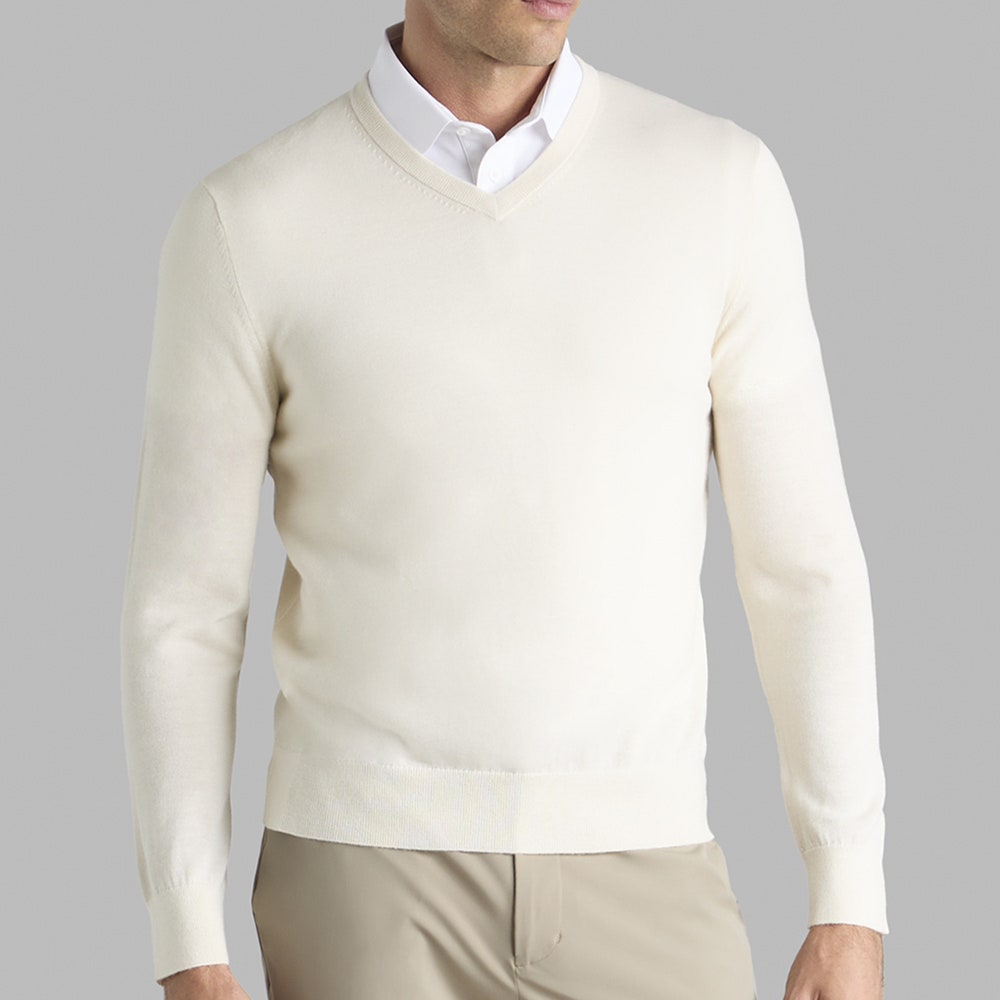 G/FORE Golf Jumper - Cashmere V Neck - Chalk White SS26