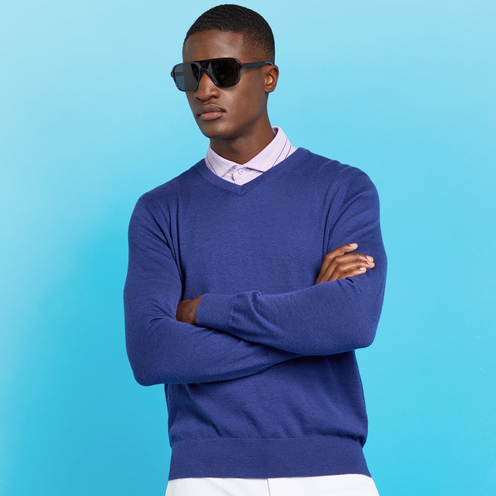 G/FORE Golf Jumper - Cashmere V Neck - Wisteria SS26