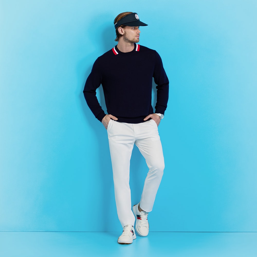 G/FORE Golf Jumper - Colourblock Intarsia Merino - Twilight FA25