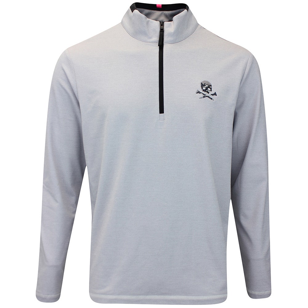 G/FORE Golf Pullover - Camo Skull & Tee's Brushback QZ - Lt. Grey FA25