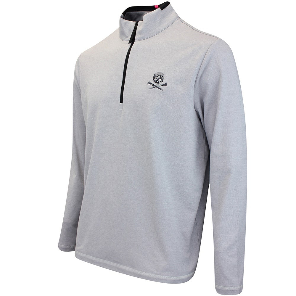 G/FORE Golf Pullover - Camo Skull & Tee's Brushback QZ - Lt. Grey FA25