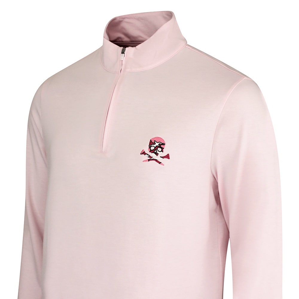 G/FORE Golf Pullover - Camo Skull & Tees Lux QZ - Blush SS26