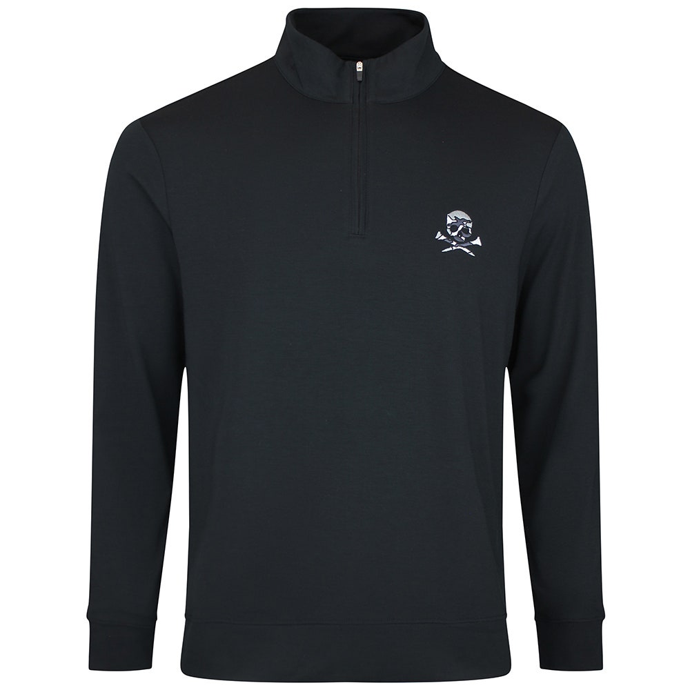 G/FORE Golf Pullover - Camo Skull & Tees Lux QZ - Onyx SS26