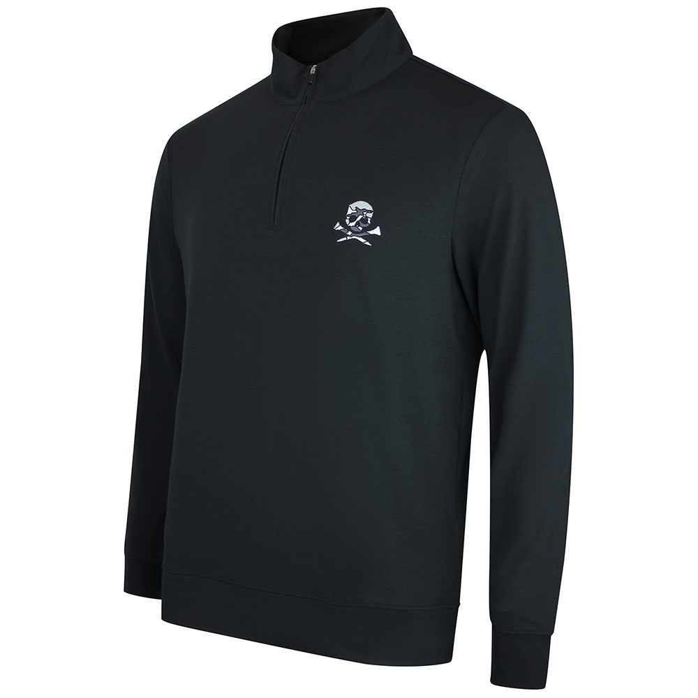 G/FORE Golf Pullover - Camo Skull & Tees Lux QZ - Onyx SS26