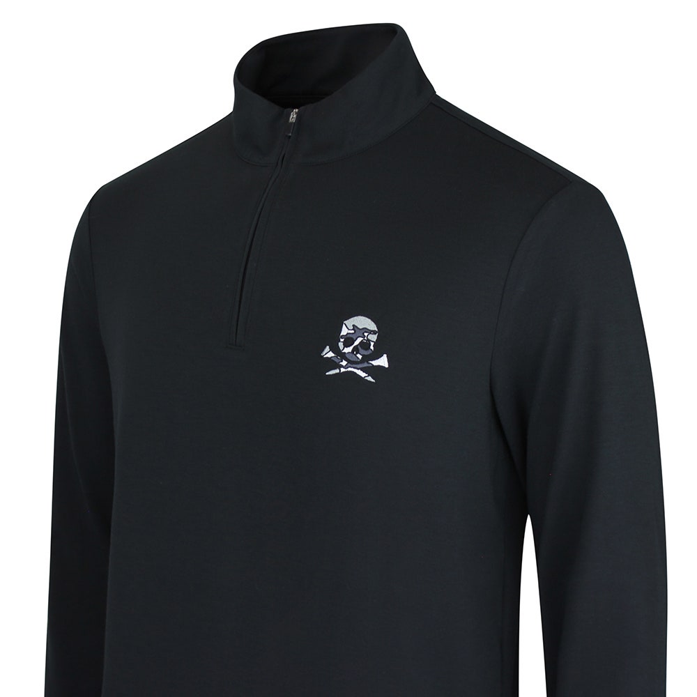 G/FORE Golf Pullover - Camo Skull & Tees Lux QZ - Onyx SS26
