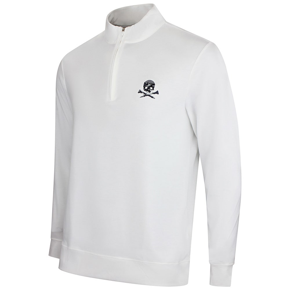 G/FORE Golf Pullover - Camo Skull & Tees Lux QZ - Snow SS26