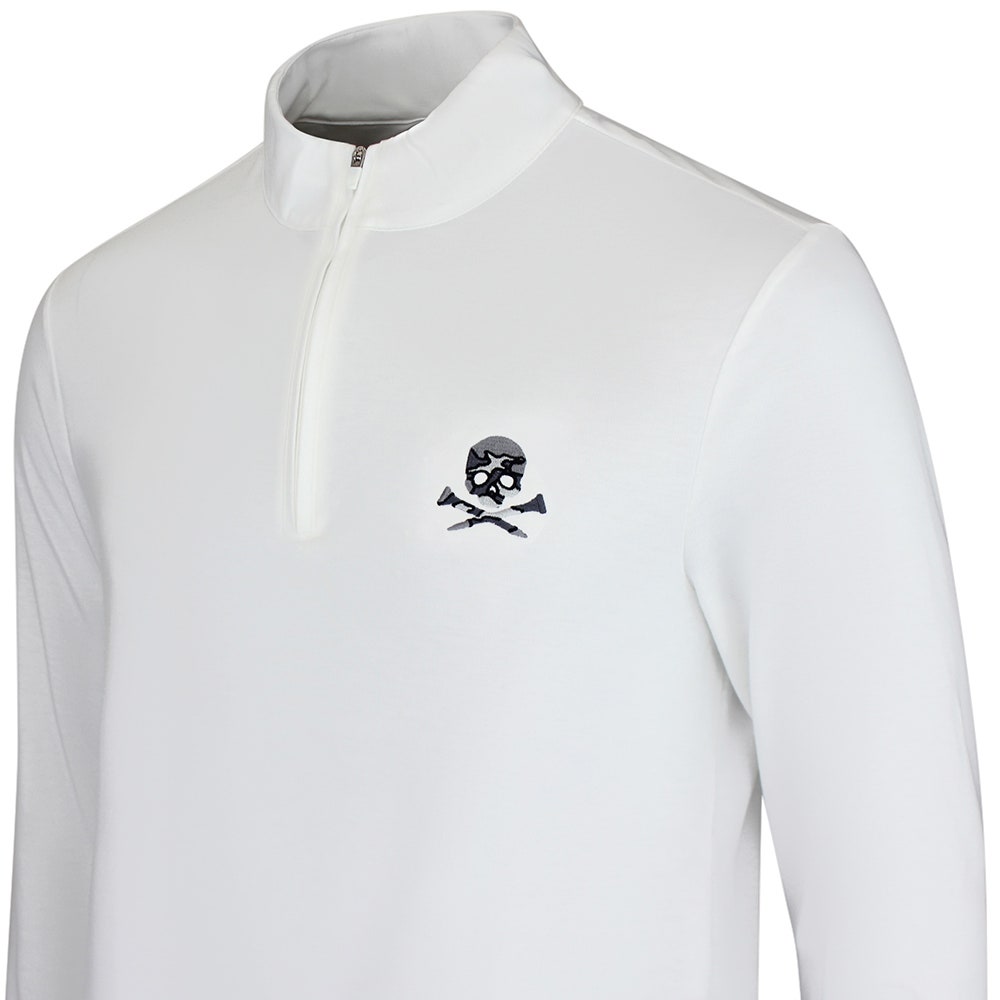 G/FORE Golf Pullover - Camo Skull & Tees Lux QZ - Snow SS26