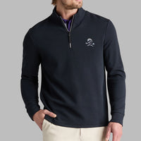 G/FORE Golf Pullover - Camo Skull & Tee's Waffle Knit QZ - Onyx FA25