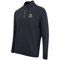 G/FORE Golf Pullover - Camo Skull & Tee's Waffle Knit QZ - Onyx FA25