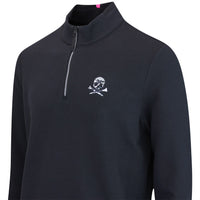 G/FORE Golf Pullover - Camo Skull & Tee's Waffle Knit QZ - Onyx FA25