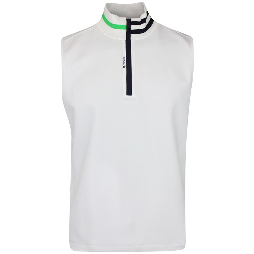 G/FORE Golf Pullover - Double Knit Pique QZ Vest - Snow SS25