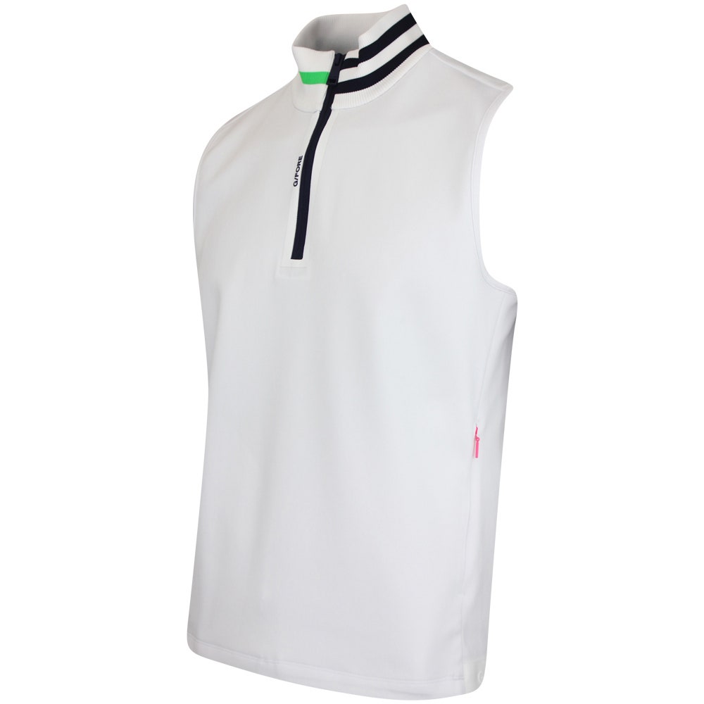 G/FORE Golf Pullover - Double Knit Pique QZ Vest - Snow SS25