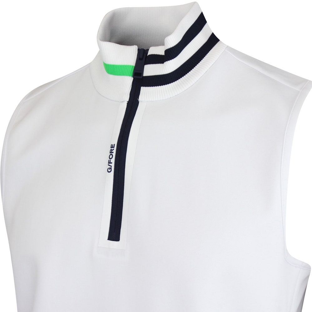 G/FORE Golf Pullover - Double Knit Pique QZ Vest - Snow SS25