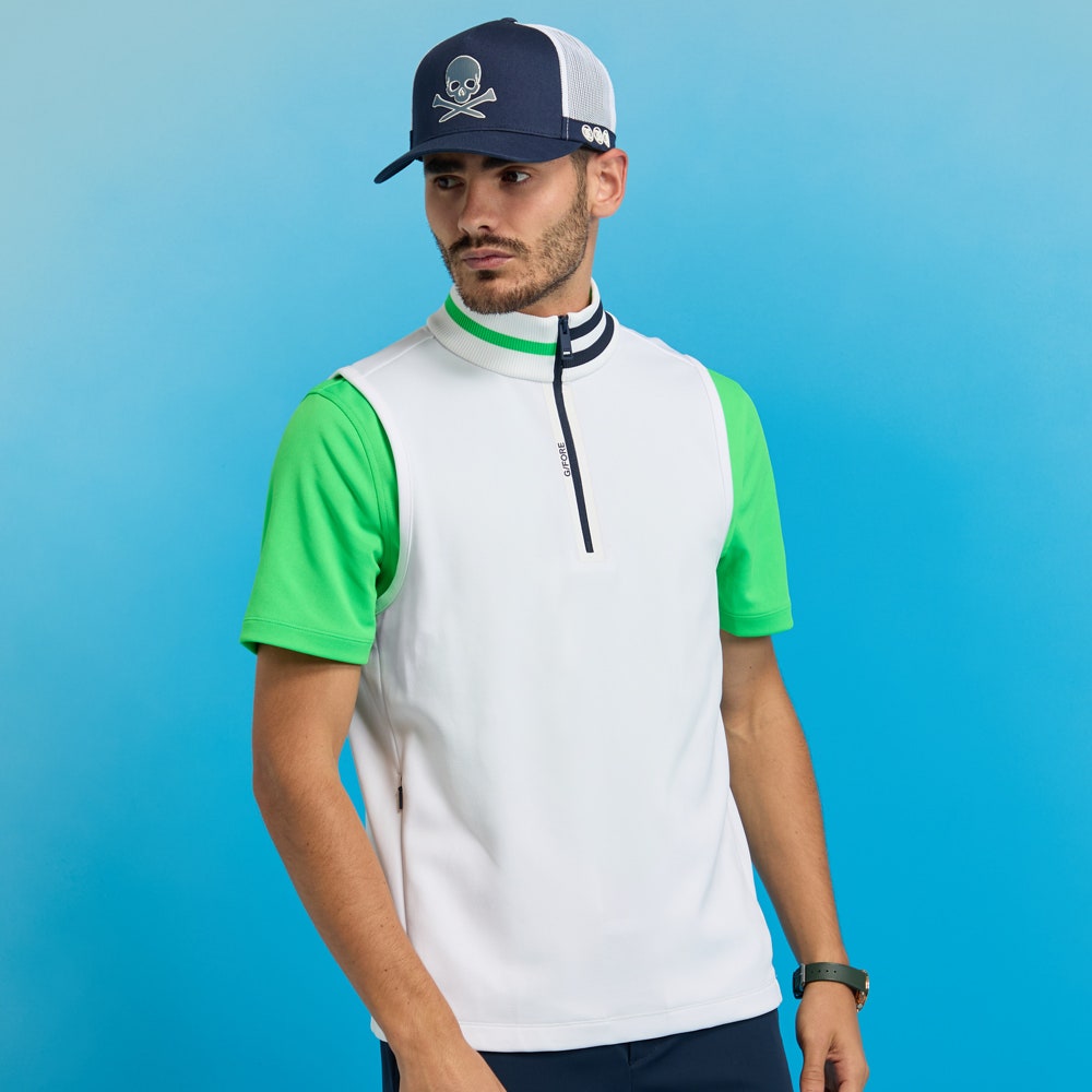 G/FORE Golf Pullover - Double Knit Pique QZ Vest - Snow SS25