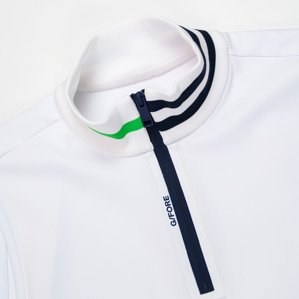 G/FORE Golf Pullover - Double Knit Pique QZ Vest - Snow SS25