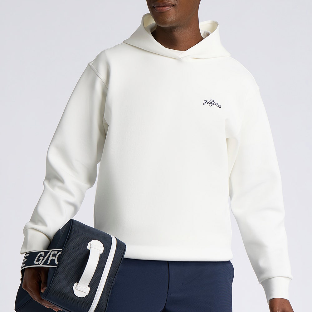 G/FORE Golf Pullover - Graphic Scuba Tech Hoodie - Chalk White AW26