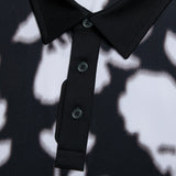 G/FORE Golf Shirt - Blur Floral Tech Jersey Polo - Onyx FA25