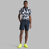 G/FORE Golf Shirt - Blur Floral Tech Jersey Polo - Onyx FA25