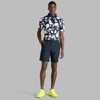 G/FORE Golf Shirt - Blur Floral Tech Jersey Polo - Onyx FA25