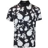 G/FORE Golf Shirt - Blur Floral Tech Jersey Polo - Onyx FA25