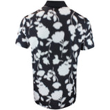 G/FORE Golf Shirt - Blur Floral Tech Jersey Polo - Onyx FA25