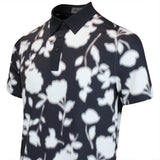 G/FORE Golf Shirt - Blur Floral Tech Jersey Polo - Onyx FA25