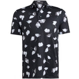 G/FORE Golf Shirt - Blurred Floral Tech Jersey - Onyx AW26