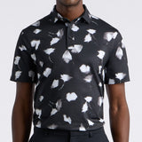 G/FORE Golf Shirt - Blurred Floral Tech Jersey - Onyx AW26