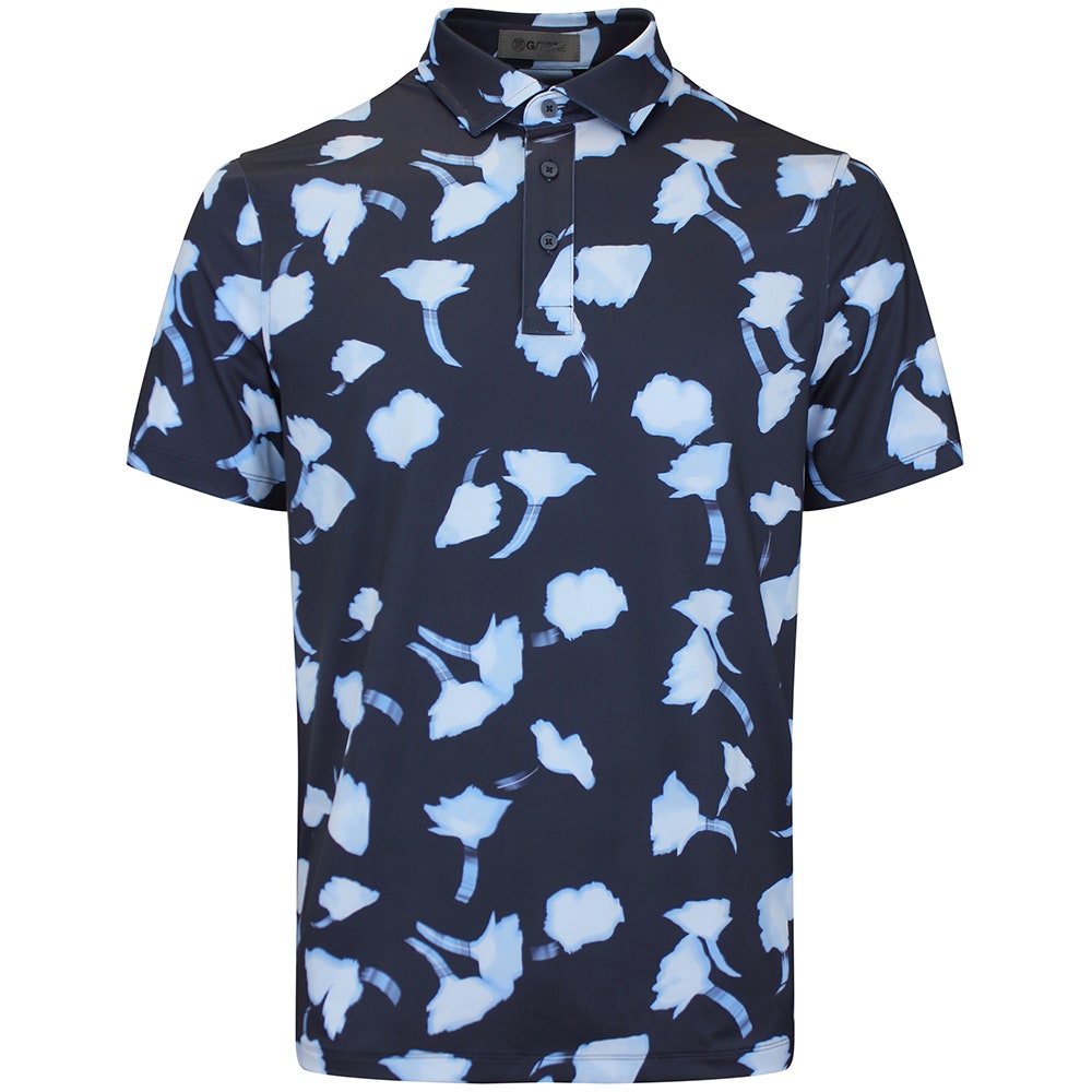 G/FORE Golf Shirt - Blurred Floral Tech Jersey - Twilight AW26