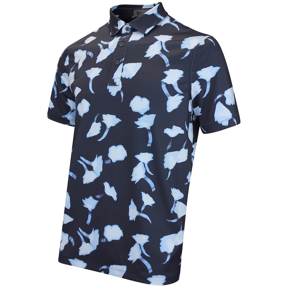 G/FORE Golf Shirt - Blurred Floral Tech Jersey - Twilight AW26
