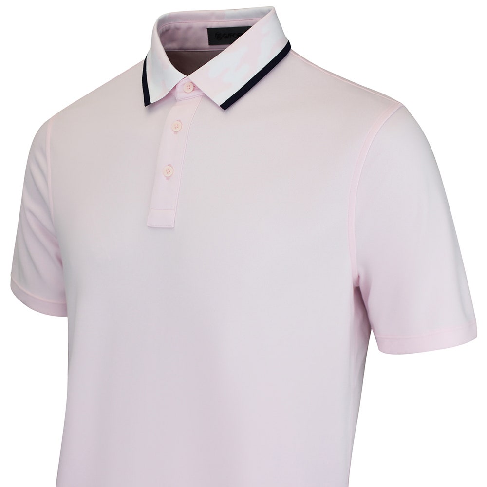 G/FORE Golf Shirt - Camo Collar Tech Pique - Blush AW26