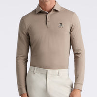 G/FORE Golf Shirt - Camo Skull & Tees All Play LS Polo - Mocha AW26