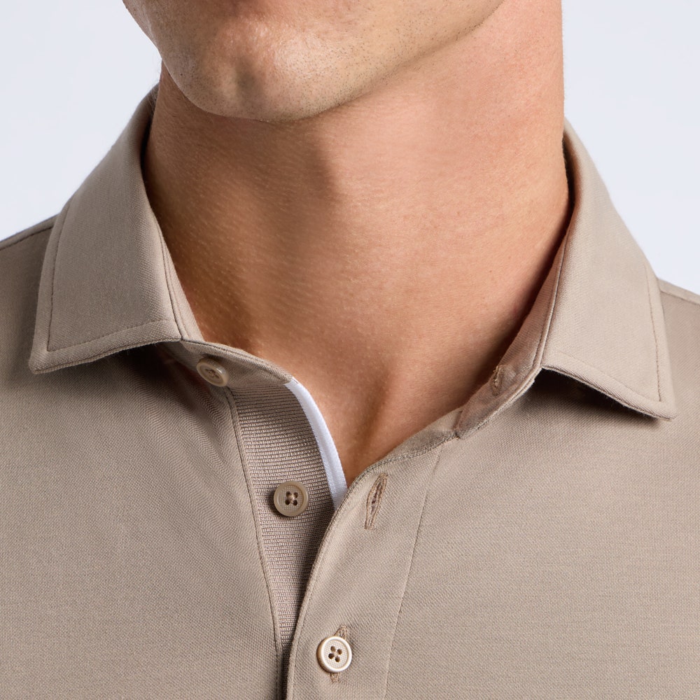G/FORE Golf Shirt - Camo Skull & Tees All Play LS Polo - Mocha AW26