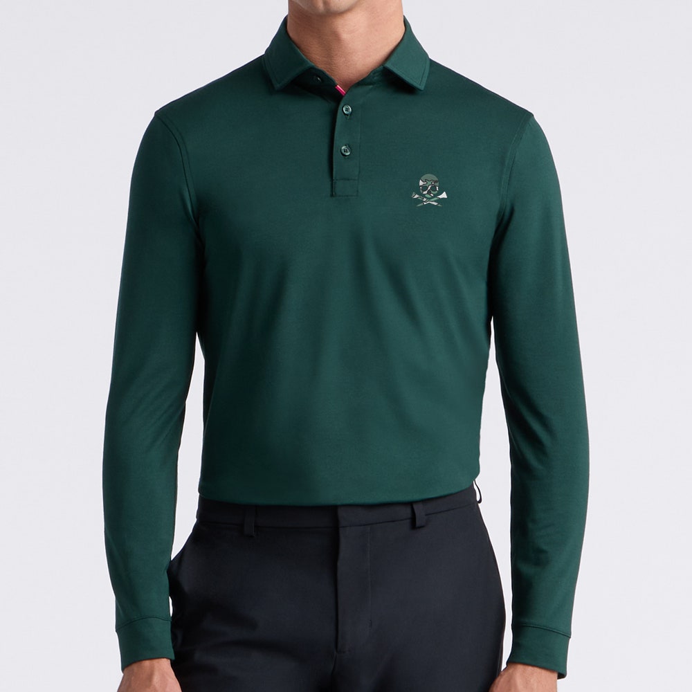 G/FORE Golf Shirt - Camo Skull & Tees All Play LS Polo - Pine AW26