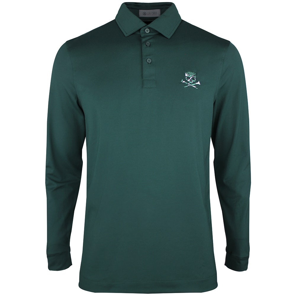 G/FORE Golf Shirt - Camo Skull & Tees All Play LS Polo - Pine AW26