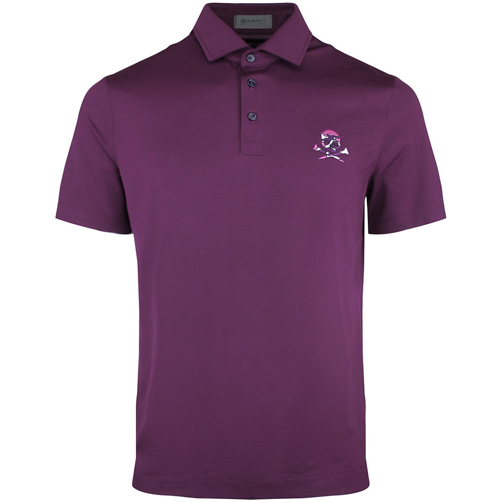 G/FORE Golf Shirt - Camo Skull & Tees All Play Polo - Dark Plum AW26