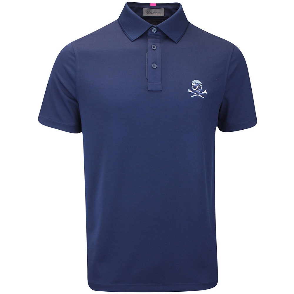 G/FORE Golf Shirt - Camo Skull & Tee's Perf. Pique - Twilight FA25